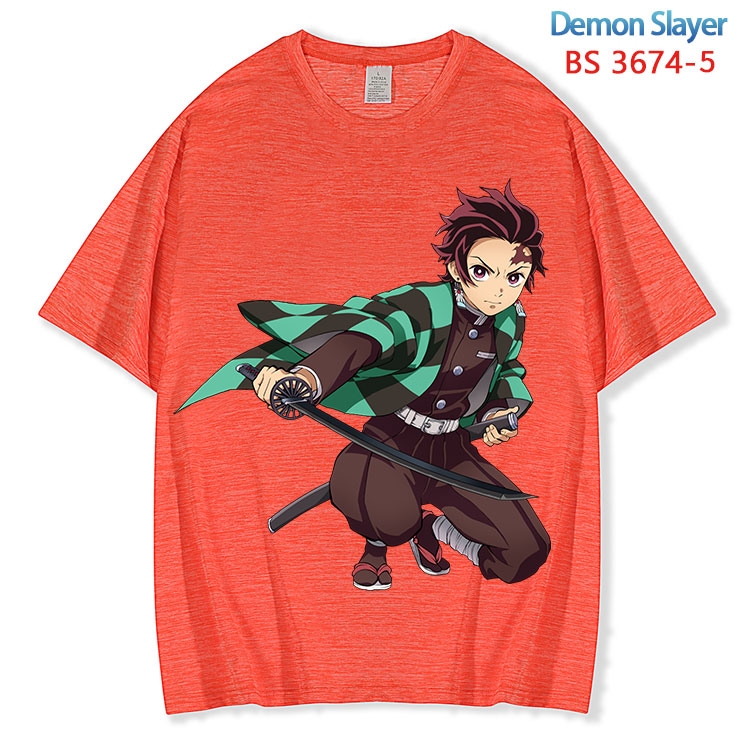 Demon Slayer Kimets  ice silk cotton loose and comfortable T-shirt from XS to 5XL BS-3674-5