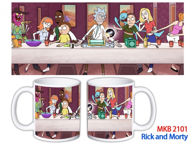 Rick and Morty Anime color printing ceramic mug cup price for 5 pcs MKB-2101