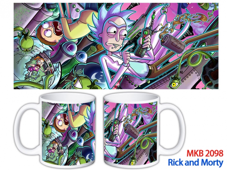 Rick and Morty Anime color printing ceramic mug cup price for 5 pcs MKB-2098