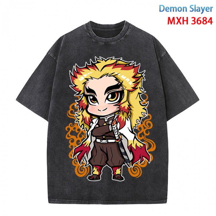 Demon Slayer Kimets Anime peripheral pure cotton washed and worn T-shirt from S to 4XL MXH-3684