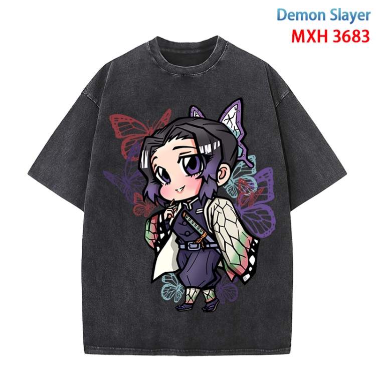 Demon Slayer Kimets Anime peripheral pure cotton washed and worn T-shirt from S to 4XL MXH-3683