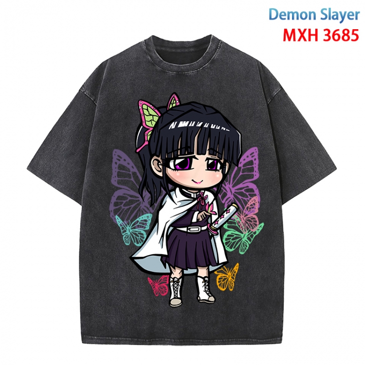 Demon Slayer Kimets Anime peripheral pure cotton washed and worn T-shirt from S to 4XL MXH-3685