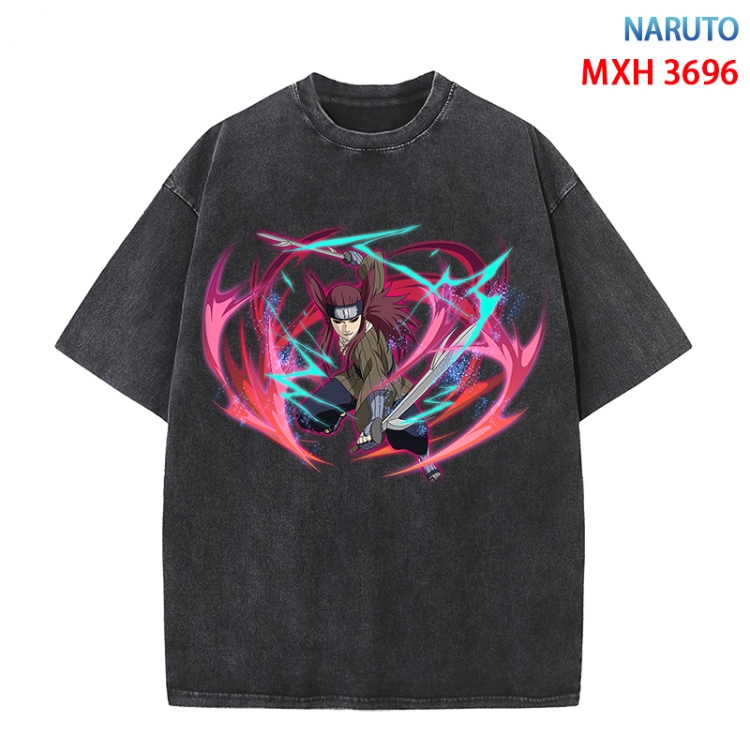 Naruto Anime peripheral pure cotton washed and worn T-shirt from S to 4XL MXH-3696