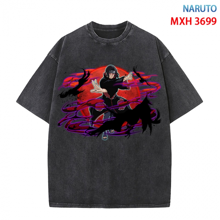 Naruto Anime peripheral pure cotton washed and worn T-shirt from S to 4XL MXH-3699