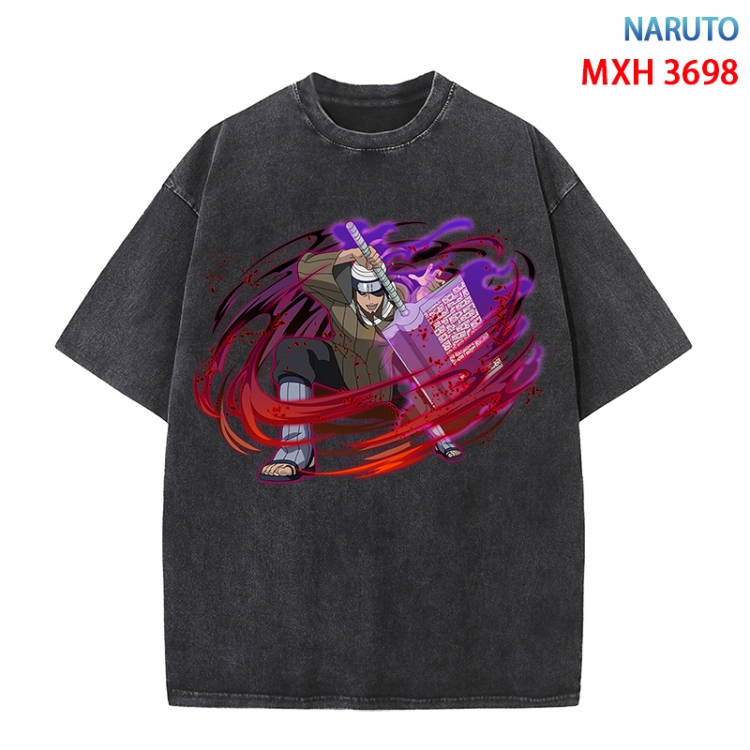 Naruto Anime peripheral pure cotton washed and worn T-shirt from S to 4XL  MXH-3698