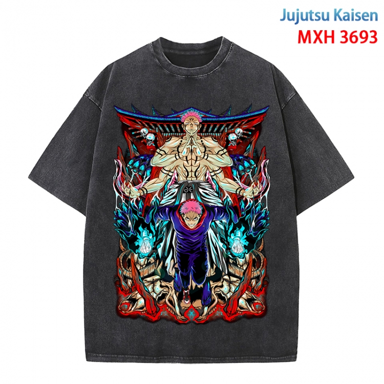 Jujutsu Kaisen Anime peripheral pure cotton washed and worn T-shirt from S to 4XL MXH-3693