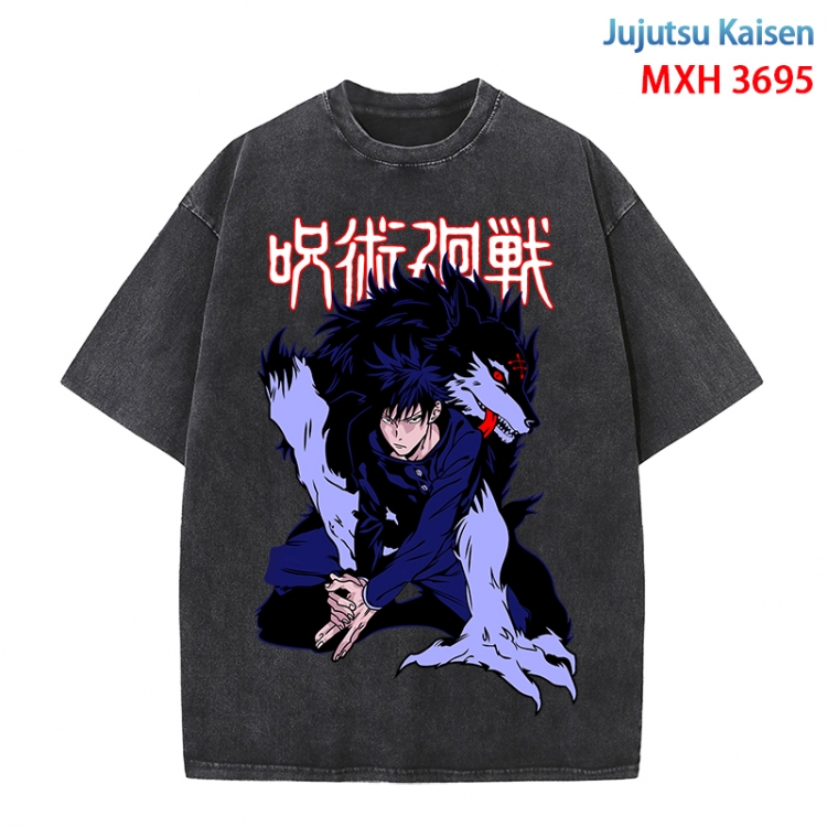 Jujutsu Kaisen Anime peripheral pure cotton washed and worn T-shirt from S to 4XL MXH-3695