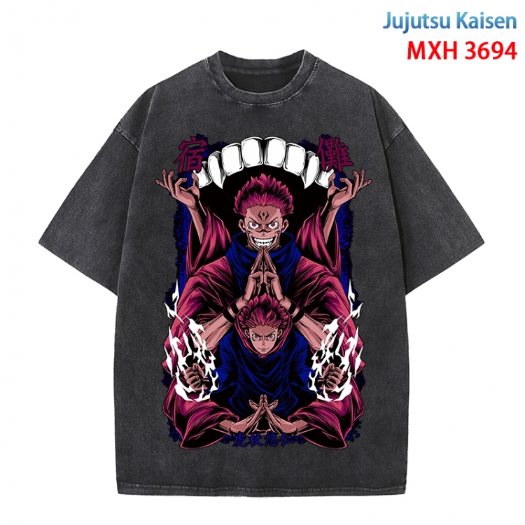 Jujutsu Kaisen Anime peripheral pure cotton washed and worn T-shirt from S to 4XL MXH-3694
