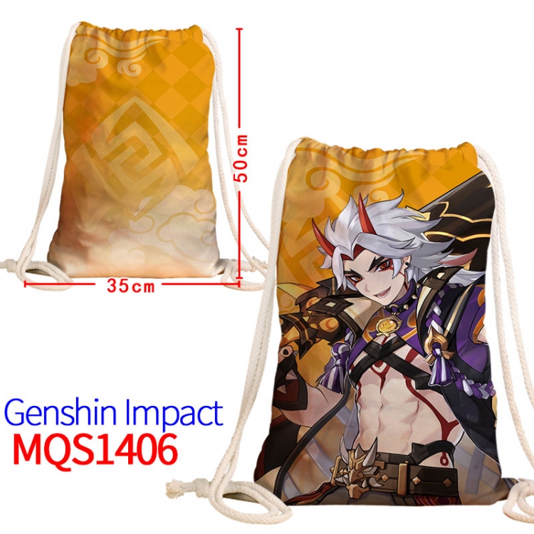 Genshin ImpactCanvas drawstring pocket backpack 50x35cm MQS-1406