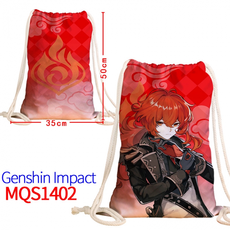 Genshin ImpactCanvas drawstring pocket backpack 50x35cm MQS-1402