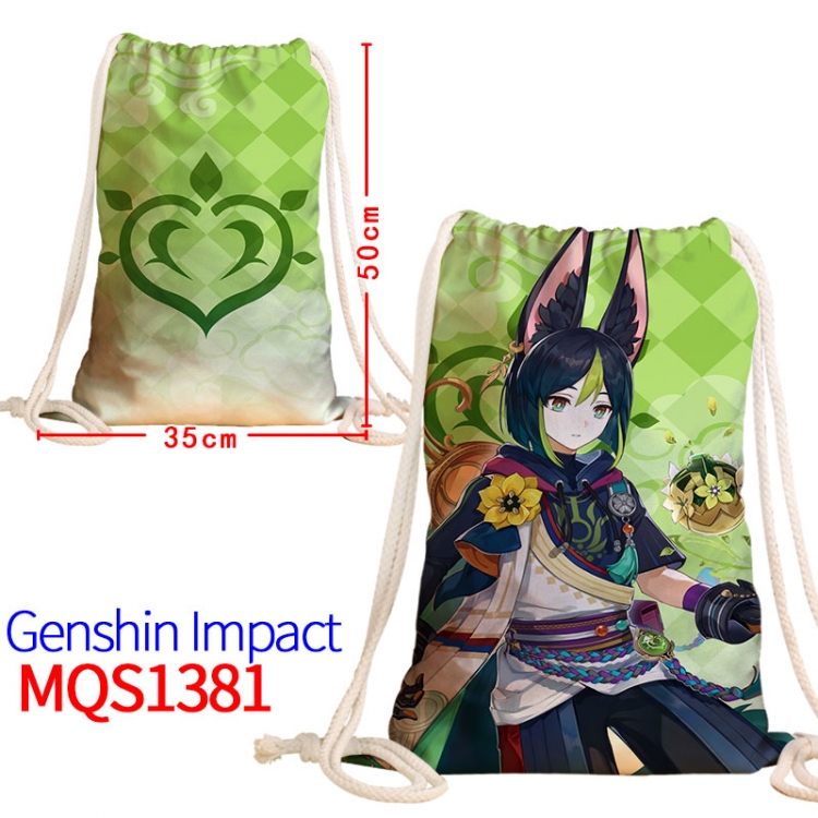 Genshin ImpactCanvas drawstring pocket backpack 50x35cm MQS-1381