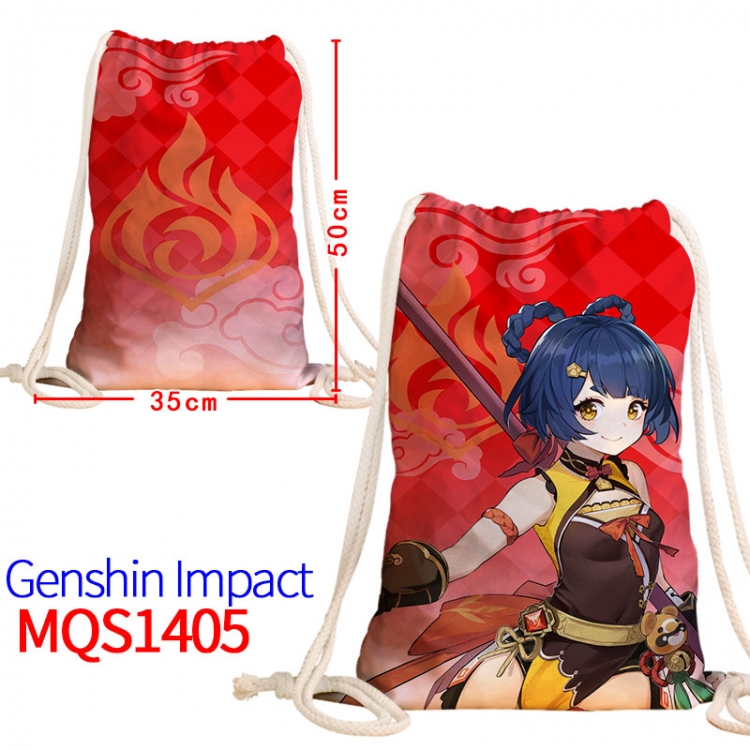 Genshin ImpactCanvas drawstring pocket backpack 50x35cm MQS-1405