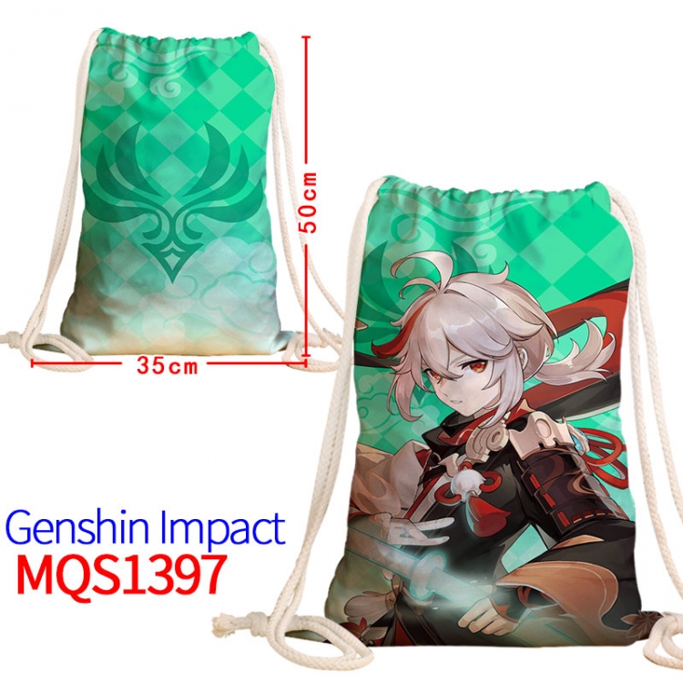 Genshin ImpactCanvas drawstring pocket backpack 50x35cm  MQS-1397