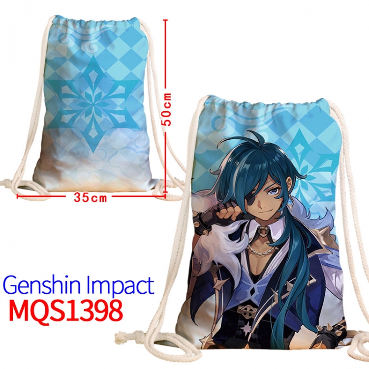 Genshin ImpactCanvas drawstring pocket backpack 50x35cm MQS-1398