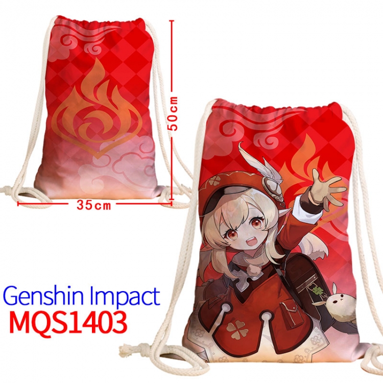 Genshin ImpactCanvas drawstring pocket backpack 50x35cm  MQS-1403