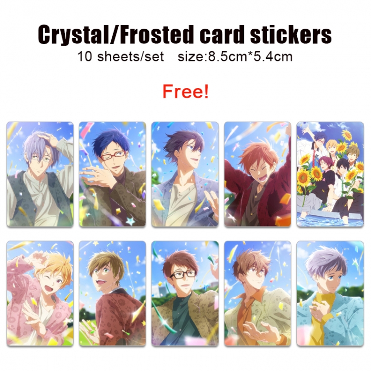 Free! Frosted anime crystal bus card decorative sticker a set of 10  price for 5 set