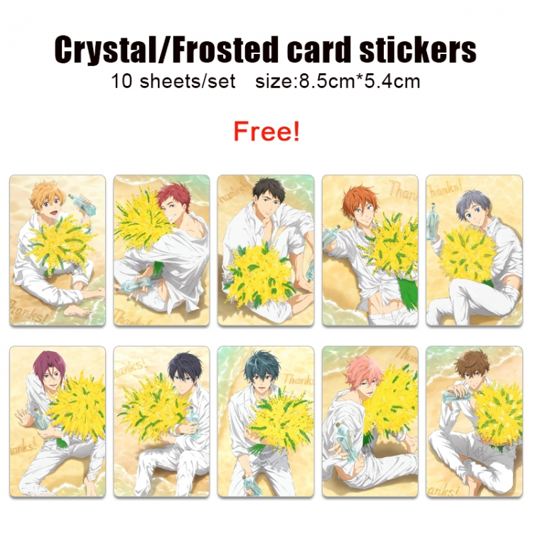 Free! Frosted anime crystal bus card decorative sticker a set of 10  price for 5 set