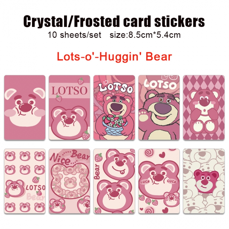 Strawberry Bear Frosted anime crystal bus card decorative sticker a set of 10  price for 5 set