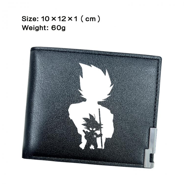 DRAGON BALL Anime Peripheral PU Half Fold Black Leather Wallet Zero Wallet 10x12x1cm