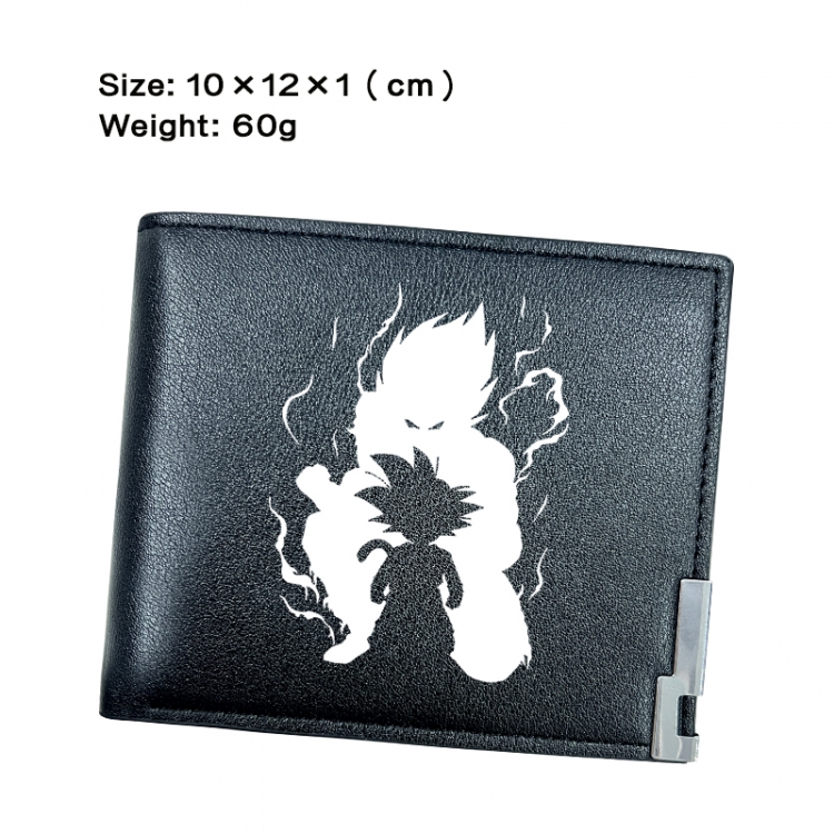 DRAGON BALL Anime Peripheral PU Half Fold Black Leather Wallet Zero Wallet 10x12x1cm