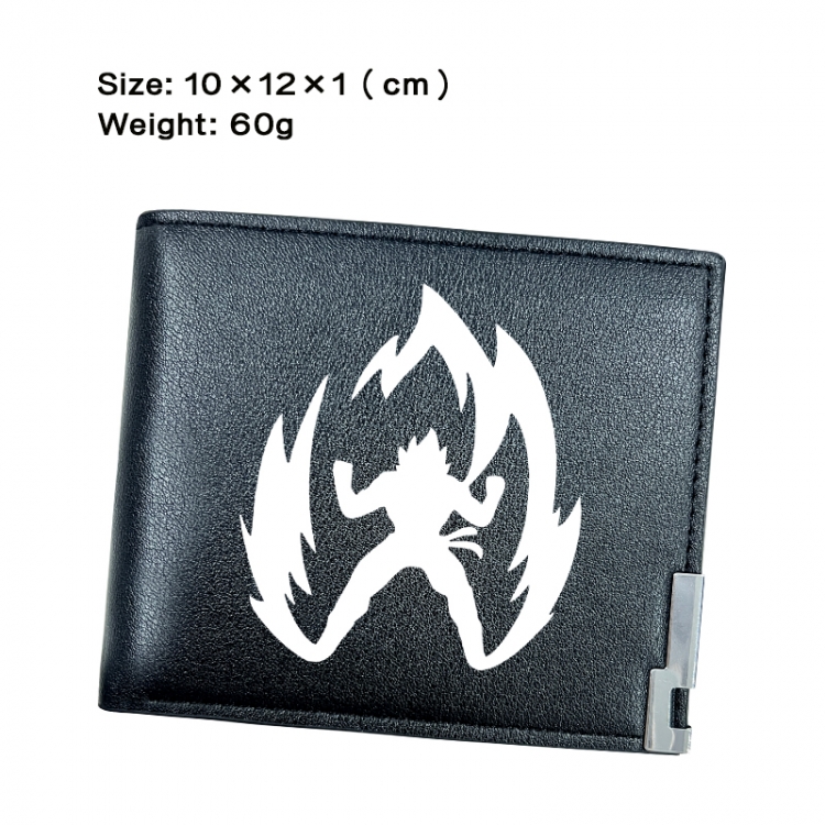 DRAGON BALL Anime Peripheral PU Half Fold Black Leather Wallet Zero Wallet 10x12x1cm