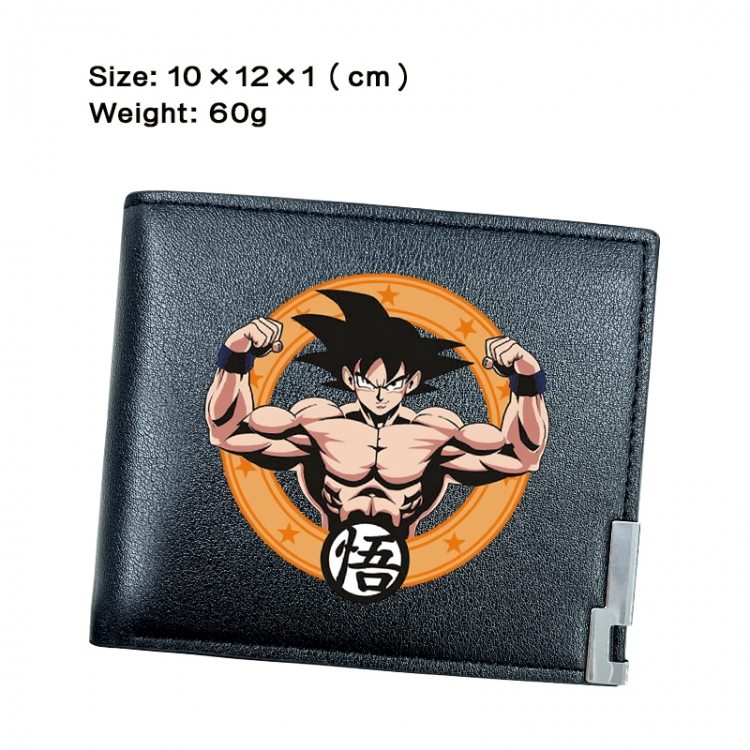 DRAGON BALL Anime Peripheral PU Half Fold Black Leather Wallet Zero Wallet 10x12x1cm