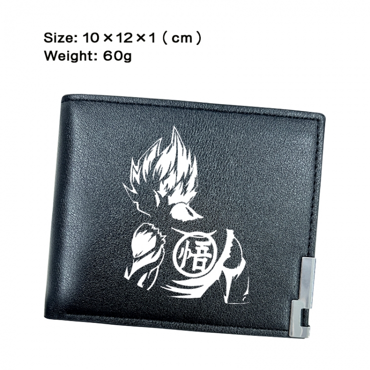 DRAGON BALL Anime Peripheral PU Half Fold Black Leather Wallet Zero Wallet 10x12x1cm