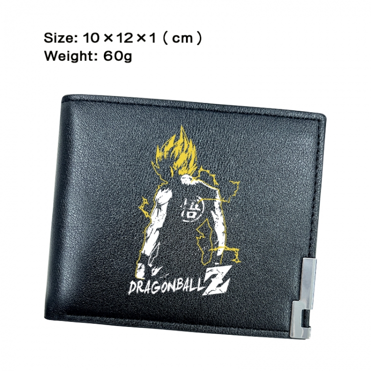 DRAGON BALL Anime Peripheral PU Half Fold Black Leather Wallet Zero Wallet 10x12x1cm