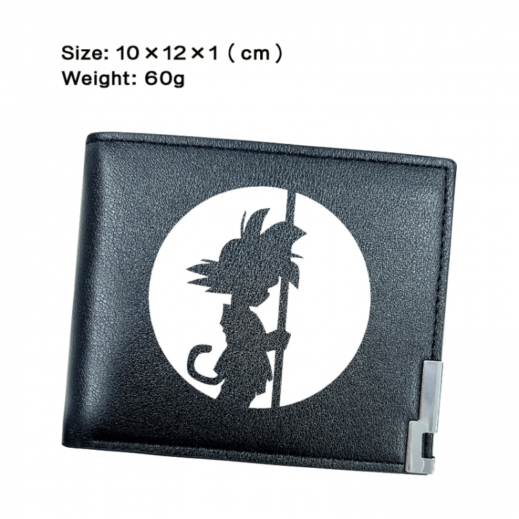 DRAGON BALL Anime Peripheral PU Half Fold Black Leather Wallet Zero Wallet 10x12x1cm