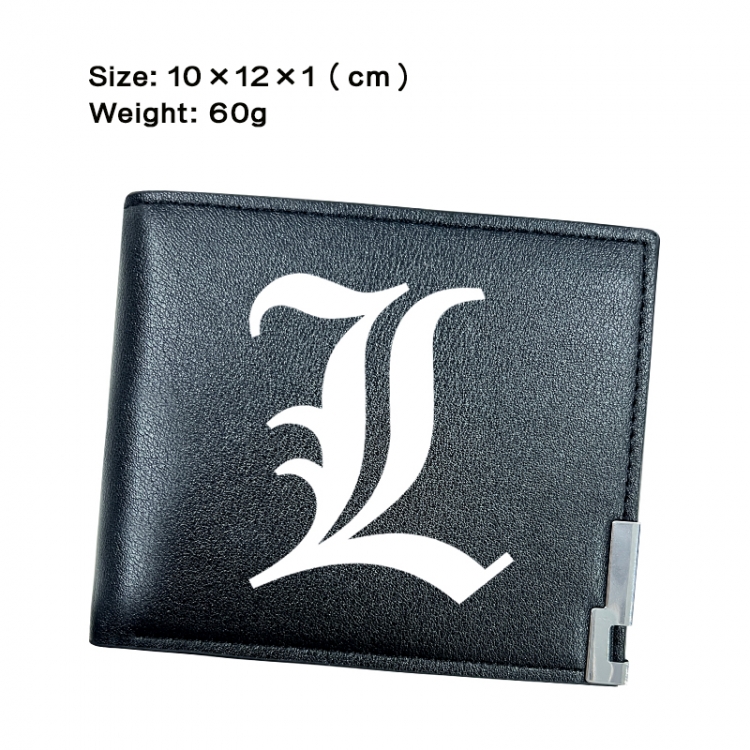 Death note Anime Peripheral PU Half Fold Black Leather Wallet Zero Wallet 10x12x1cm