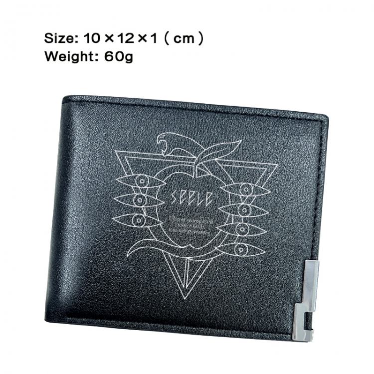 EVA Anime Peripheral PU Half Fold Black Leather Wallet Zero Wallet 10x12x1cm