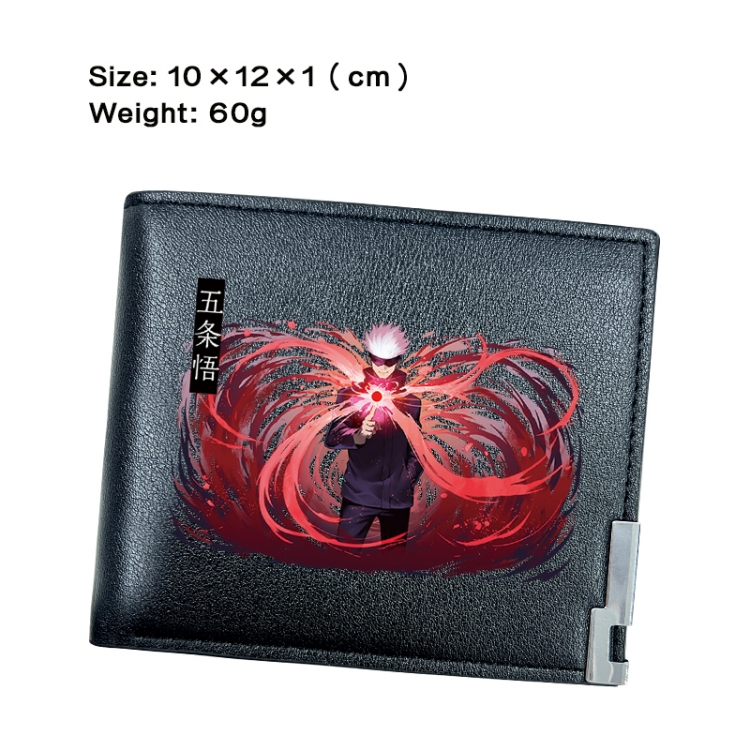 Jujutsu Kaisen Anime Peripheral PU Half Fold Black Leather Wallet Zero Wallet 10x12x1cm