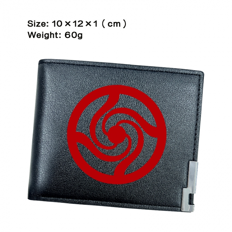 Jujutsu Kaisen Anime Peripheral PU Half Fold Black Leather Wallet Zero Wallet 10x12x1cm