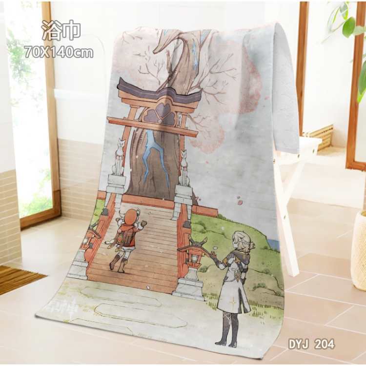 Genshin Impact Anime surrounding towel large bath towel 70X140cm DYJ204