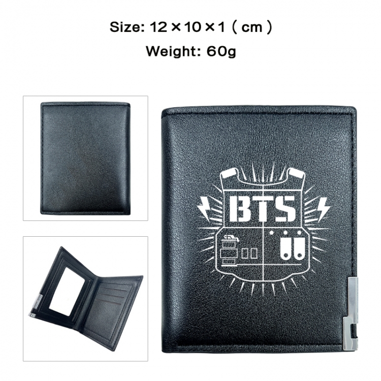 BTS Printed 20% off PU Short Wallet Zero Wallet 10x12x1cm