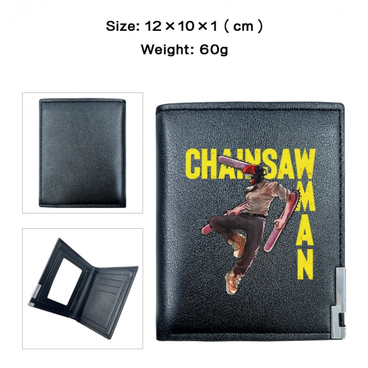 Chainsaw man Anime printing 20% off PU short wallet with zero wallet 10x12x1cm