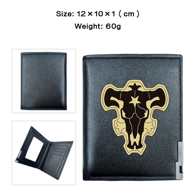 Black Clover Anime printing 20% off PU short wallet with zero wallet 10x12x1cm