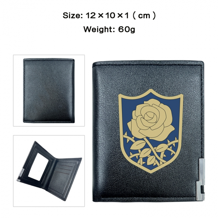 Black Clover Anime printing 20% off PU short wallet with zero wallet 10x12x1cm