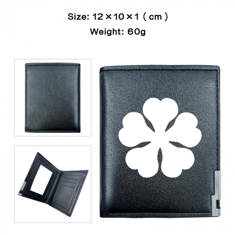 Black Clover Anime printing 20% off PU short wallet with zero wallet 10x12x1cm