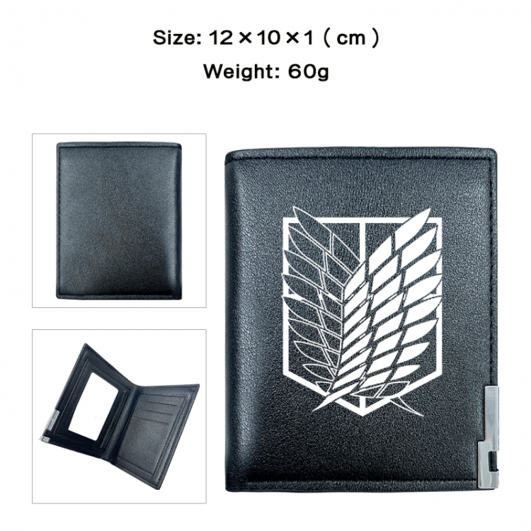 Shingeki no Kyojin Anime printing 20% off PU short wallet with zero wallet 10x12x1cm