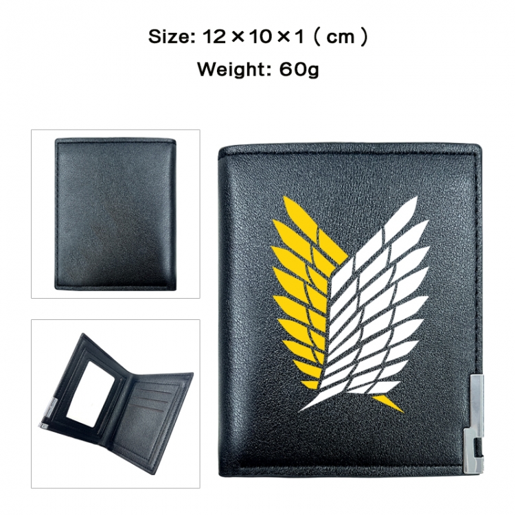 Shingeki no Kyojin Anime printing 20% off PU short wallet with zero wallet 10x12x1cm