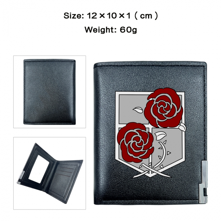 Shingeki no Kyojin Anime printing 20% off PU short wallet with zero wallet 10x12x1cm