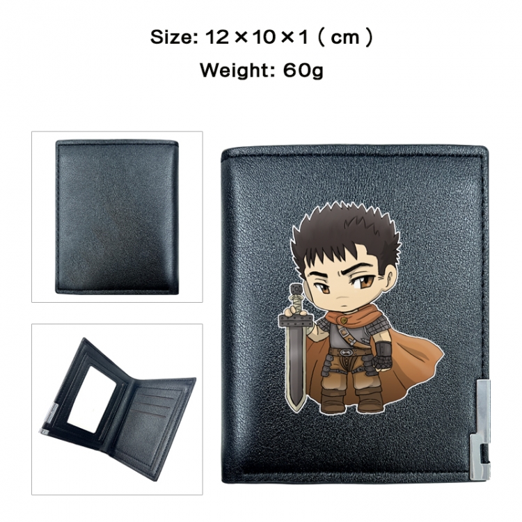 Berserk Anime printing 20% off PU short wallet with zero wallet 10x12x1cm