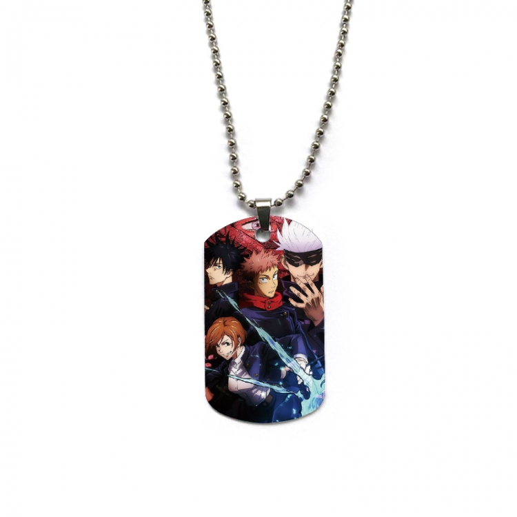 Jujutsu Kaisen Anime double-sided full color printed military brand necklace price for 5 pcs