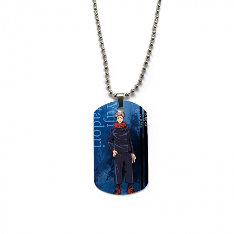 Jujutsu Kaisen Anime double-sided full color printed military brand necklace price for 5 pcs