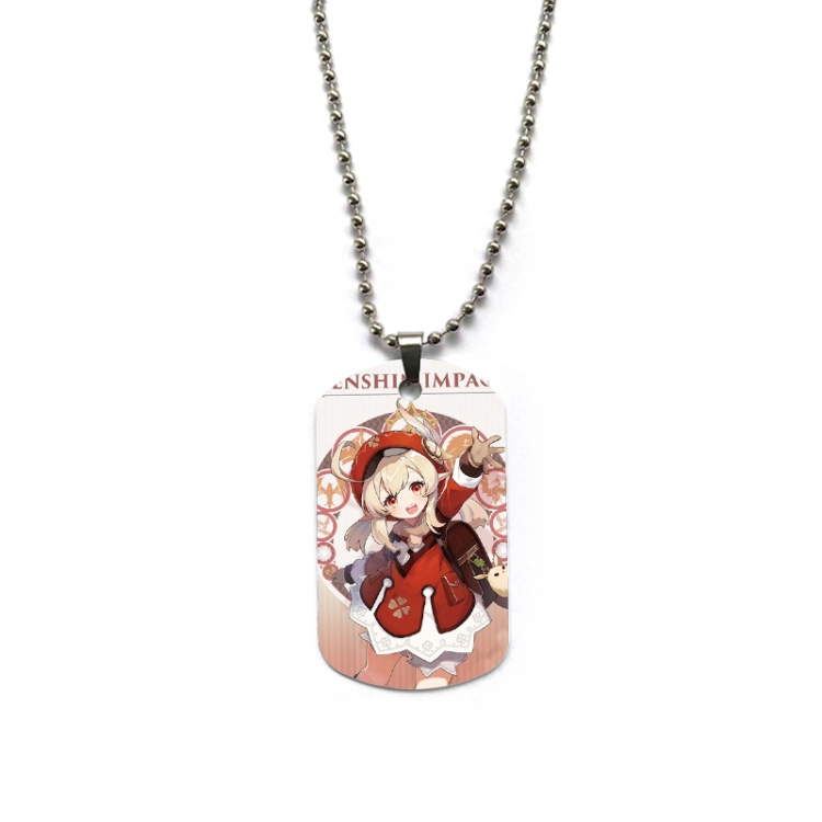 Genshin Impact Anime double-sided full color printed military brand necklace price for 5 pcs