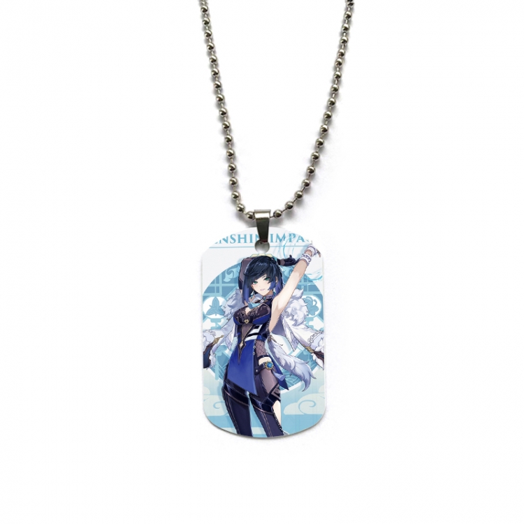 Genshin Impact Anime double-sided full color printed military brand necklace price for 5 pcs