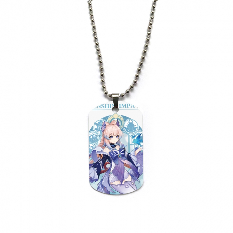 Genshin Impact Anime double-sided full color printed military brand necklace price for 5 pcs