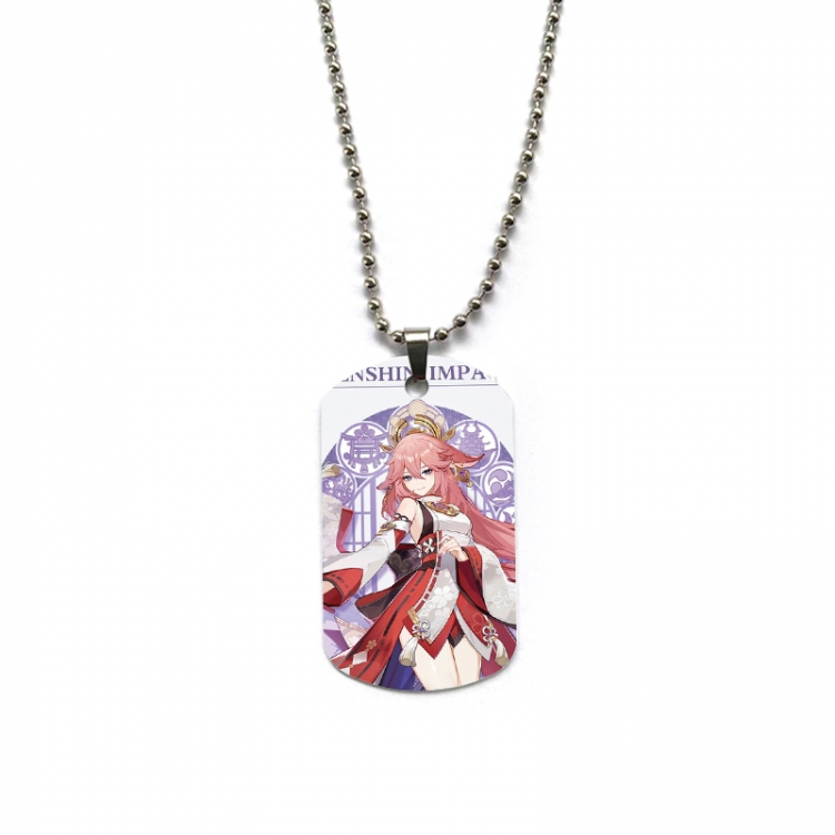 Genshin Impact Anime double-sided full color printed military brand necklace price for 5 pcs