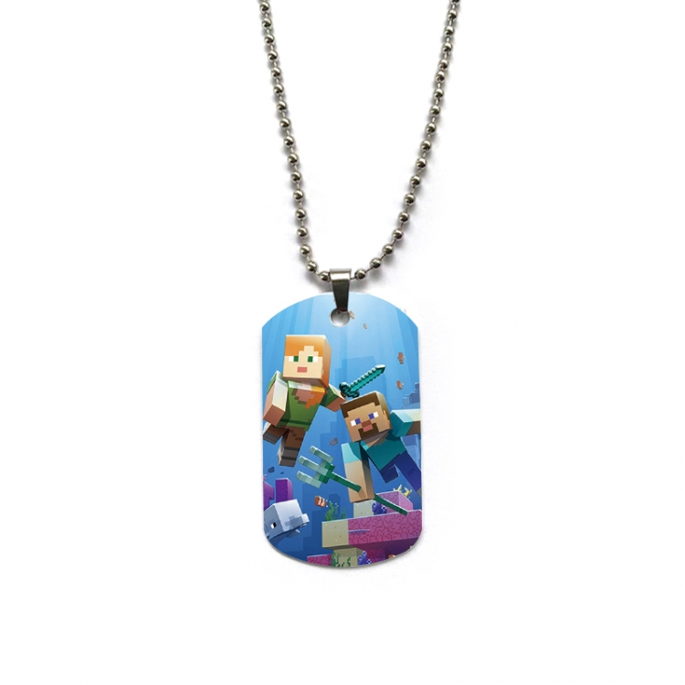 Minecraft Anime double-sided full color printed military brand necklace price for 5 pcs